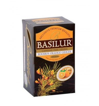 Herbata rooibos pomarańcza, imbir, trawa cytrynowa ekspresowa 20 szt - Basilur Herbata rooibos pomarańcza, imbir, trawa cytrynowa ekspresowa 20 szt - Basilur