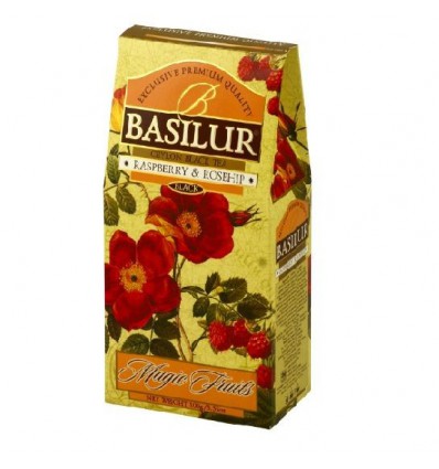 Herbata czarna malina dzika róża - Basilur, stożek 100 g