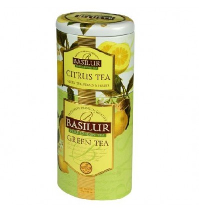 Herbata 2 w 1, zielona herbata z różą, papają i ananasem - Basilur, puszka 125 g