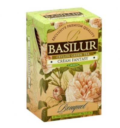 Herbata zielona Cream Fantasy truskawka, śmietanka ekspresowa 25 szt, Basilur