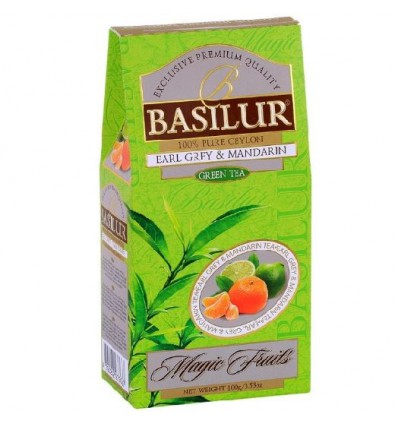 Herbata zielona earl grey, mandarynka - Basilur, stożek 100 g