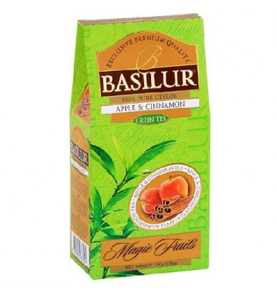 Herbata zielona, jabłko, cynamon - Basilur , stożek 100 g