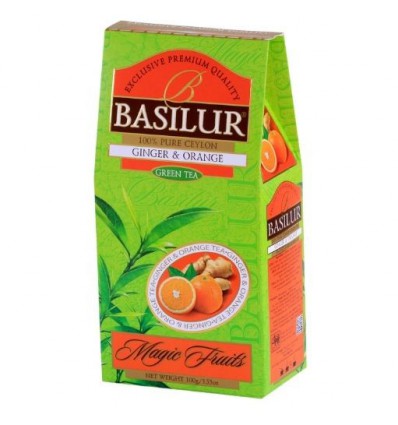 Herbata zielona, imbir, pomarańcza - Basilur, stożek 100 g