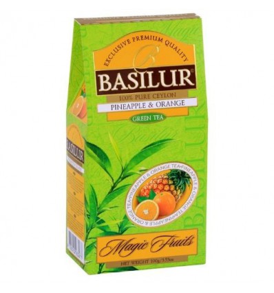Herbata Basilur zielona, ananas, pomarańcza - 100 g