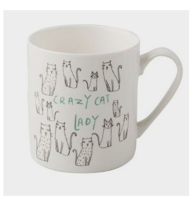 Porcelanowy kubek Crazy lady z kotami, 300 ml, Creative Tops