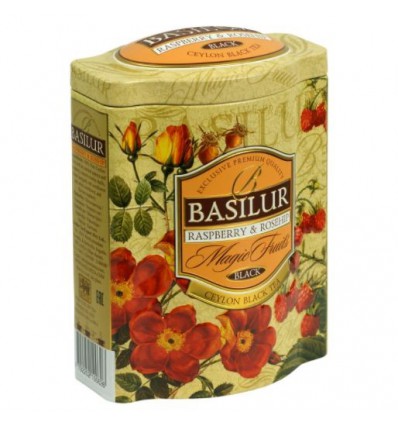 Herbata czarna malina, dzika róża, Basilur - puszka 100 g