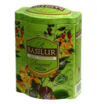 Herbata zielona Green Freshness, mięta, szafran, Basilur, puszka 100 g