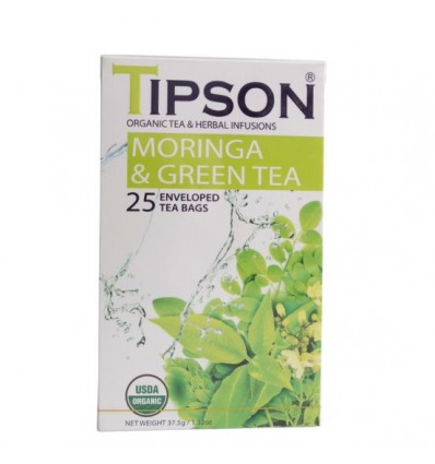 Herbata moringa z zieloną herbatą - Tipson, 25 saszetek