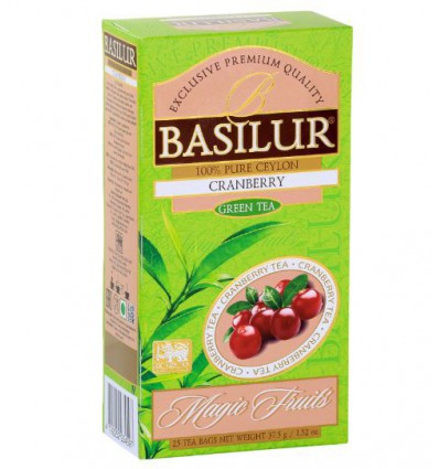 Herbata zielona, żurawina - Basilur, stożek 100 g