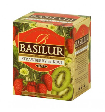 Herbata czarna truskawka, kiwi - Basilur, 20 szt