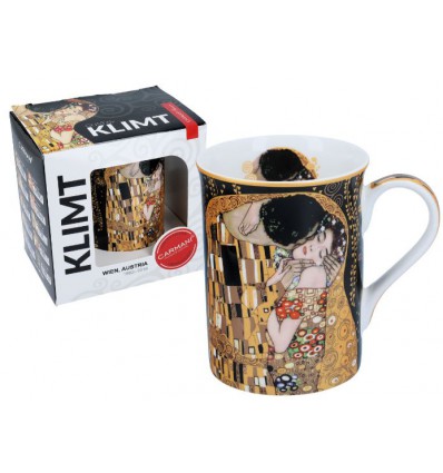 Kubek porcelanowy Pocałunek G. Klimt, 400 ml, Carmani