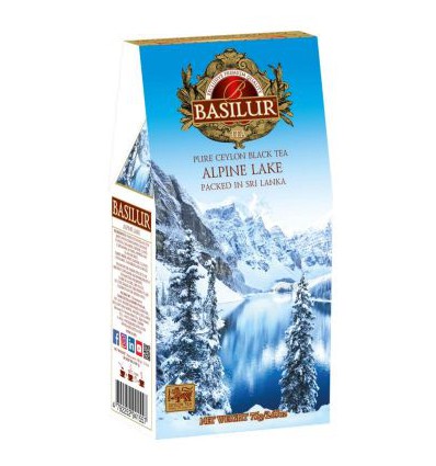 Herbata czarna Alpine Lake, imbir, cynamon, gałka, pomarańcza, Basilur puszka 75 g
