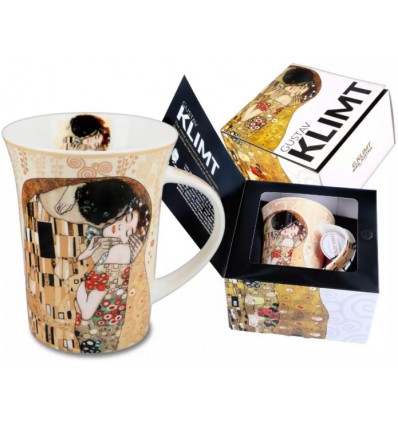 Kubek porcelanowy Pocałunek G. Klimt, 350 ml, Carmani