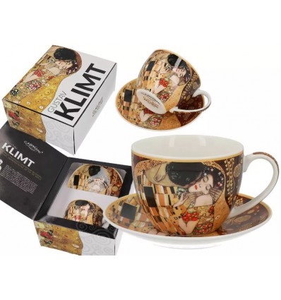 Porcelanowa filiżanka Pocałunek G. Klimt, 250 ml, Carmani