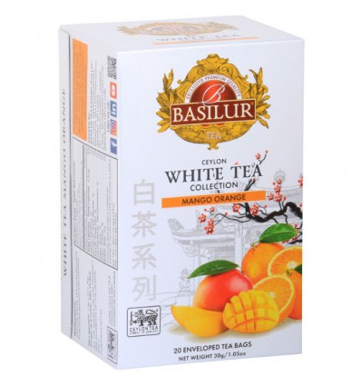Herbata Basilur biała mango, pomarańcza, ekspresowa 20 szt
