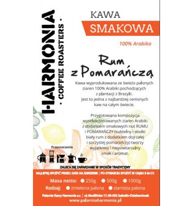 Kawa smakowa Rum z pomarańczą, 250 g ziarno