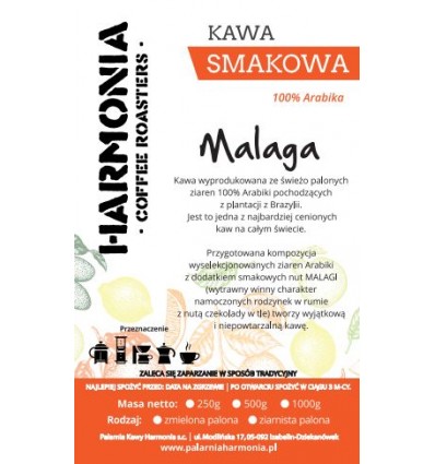 Kawa smakowa Malaga, rodzynki, rum, czekolada, 250 g ziarno