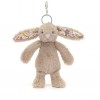 Breloczek Króliczek beżowy z kwiecistymi uszami 'Petal" 18 cm, Jellycat