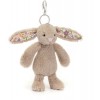 Breloczek Króliczek beżowy z kwiecistymi uszami 'Petal" 18 cm, Jellycat