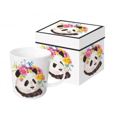 Porcelanowy kubek Panda w kwiatach, 400 ml, PPD