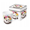 Porcelanowy kubek Panda w kwiatach, 400 ml, PPD
