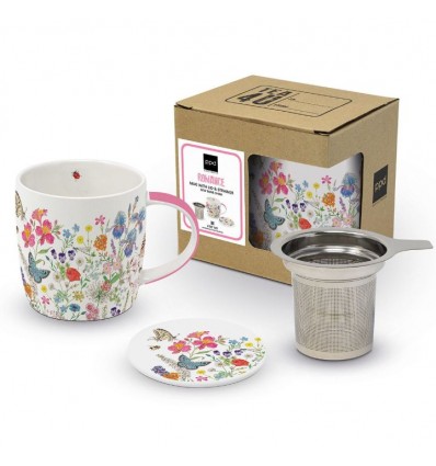 Porcelanowy kubek z zaparzaczem Natura, 350 ml, PPD