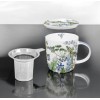 Porcelanowy kubek z zaparzaczem Kwiaty polne, 350 ml, PPD