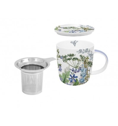 Porcelanowy kubek z zaparzaczem Kwiaty polne, 350 ml, PPD