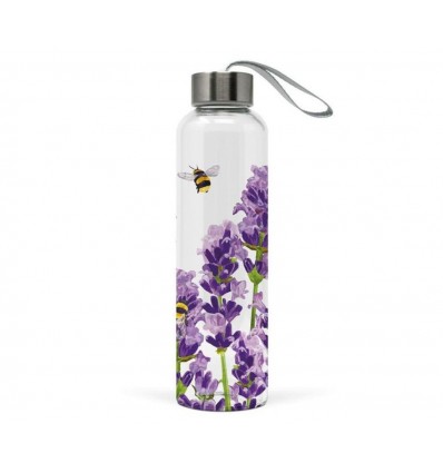 Butelka, bidon szklany na wodę Lawenda, 500 ml, PPD