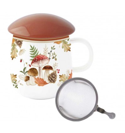 Kubek porcelanowy z zaparzaczem Autumn Breeze, 450 ml, Easy Life
