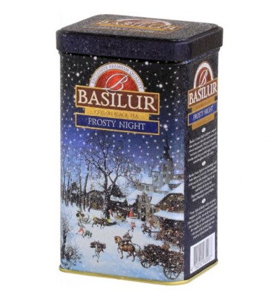 Herbata czarna Frosty Night, migdał, wanilia, róża puszka Basilur 85 g