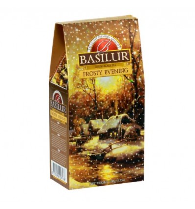 Herbata czarna Frosty Night, morela, wanilia, migdały, Basilur, stożek 100 g
