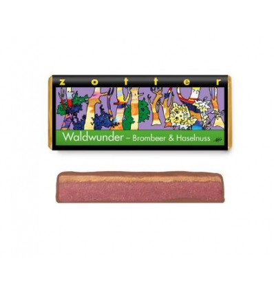 Czekolada mleczna, nadziewana, kasztanowa, ganache jezynowy, Zotter 70g