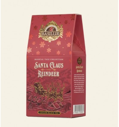 Herbata czarna Santa Claus and reindeer, kakao, kwiat pomarańczy, czekolada, Basilur 75 g