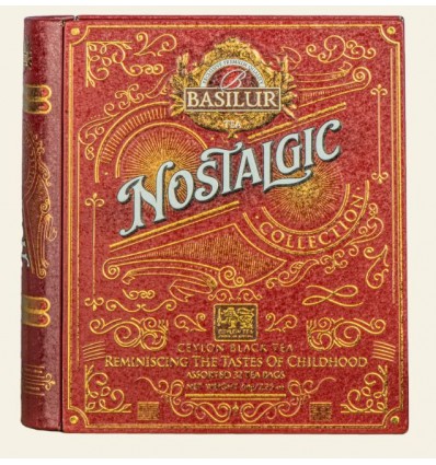 Herbata Basilur Nostalgic, czarna, piernik, wata cukrowa, ciasteczka z kremem saszetki 32 szt, puszka