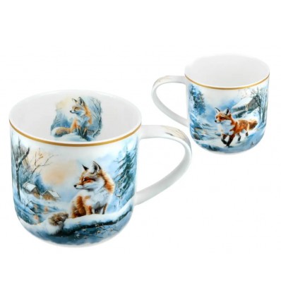Kubek zimowy krajobraz z lisem, 500 ml, Carmani