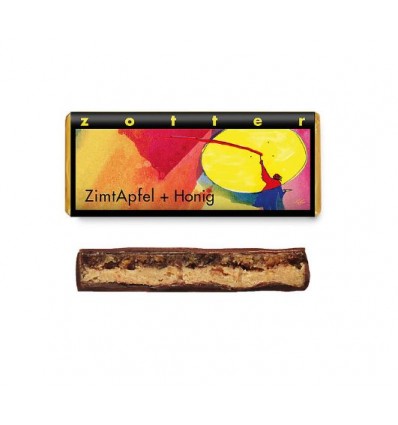 Czekolada mleczna, nadziewana, jabłka, cynamon, miód, Zotter 70g
