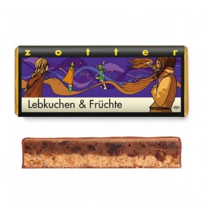 Czekolada mleczna, nadziewana, piernikowa, Zotter 70g