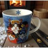 Porcelanowy kubek świąteczny Koty na stoku, 400 ml, PPD