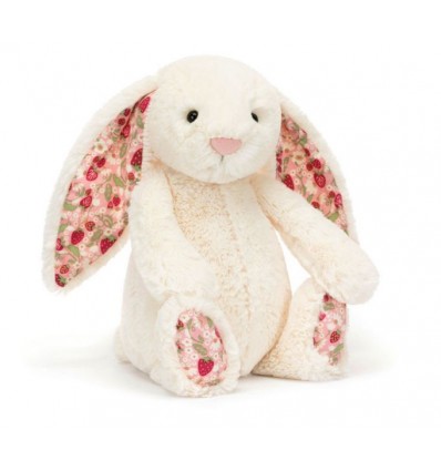 Króliczek biały, truskawkowe uszy i łapki 31 cm, Jellycat