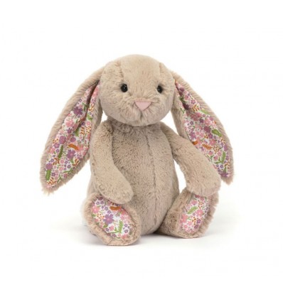 Króliczek beżowy, kwieciste uszy i łapki, Blossom Beige Bunny Petal 31 cm, Jellycat